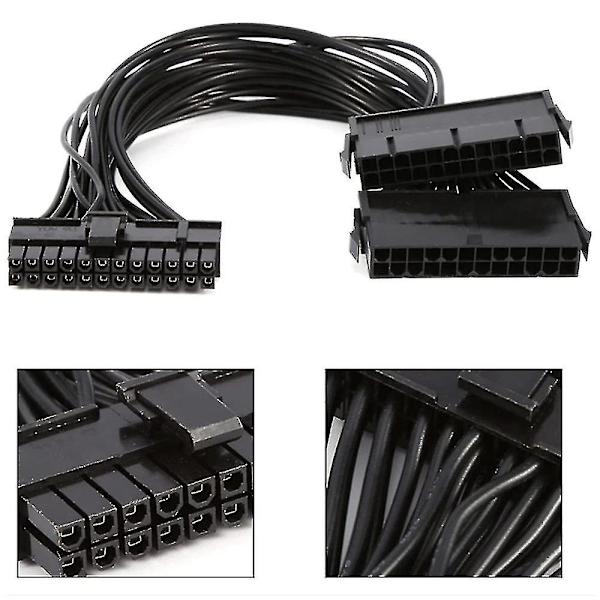 2-pack strömadapterpaket Dual Psu förlängningskabel, 24-polig 18 Awg