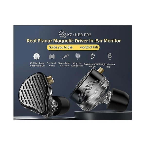 Spillehodetelefoner Hifi In Ear Wired Sports Flat Speaker High Fidelity Bass Monitoring Hodetelefoner (stativ