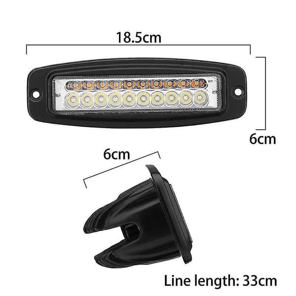 2x 7 tommers tofarget 100w LED arbeidslysstang, innfelt flomlys, tåkelys