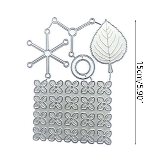 Metallstansar med blad och blommor för gör-det-själv-skrapbooking, dekorativ prägling av papperskort