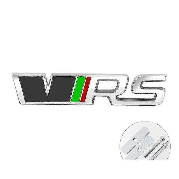 3D Metall VRS Logo Bilgrill Emblem Badge Bagasjeromsmerke for Skoda Octavia 3 2 A5 A7 Mk3 Mk2 Kodiaq Superb Fabia Tilbehør grill grey silver