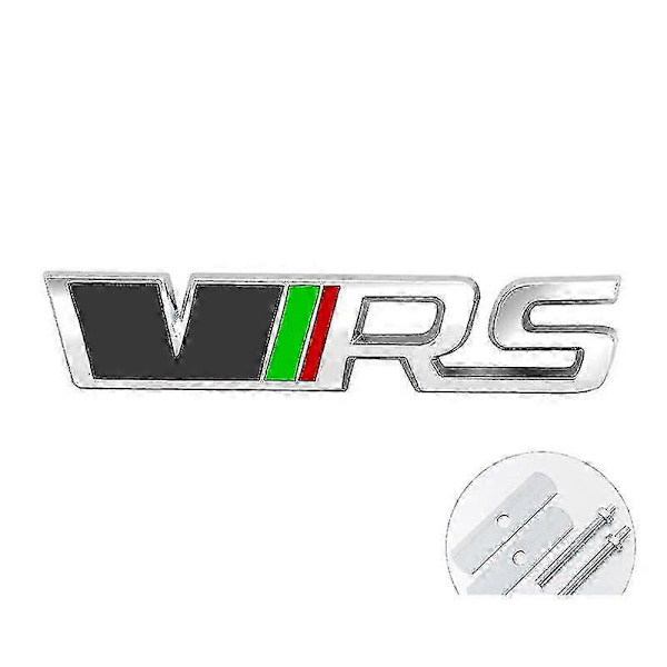 3D Metall VRS Logotyp Bil Frontgrill Emblem Badge Bagageutrymme Dekal För Skoda Octavia 3 2 A5 A7 Mk3 Mk2 Kodiaq Superb Fabia Tillbehör grill grey silver