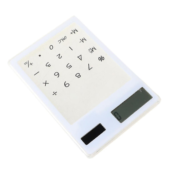 Ultra Slim Mini Transparent Solcelledrevet LCD Touh Screen Student Lommeregner