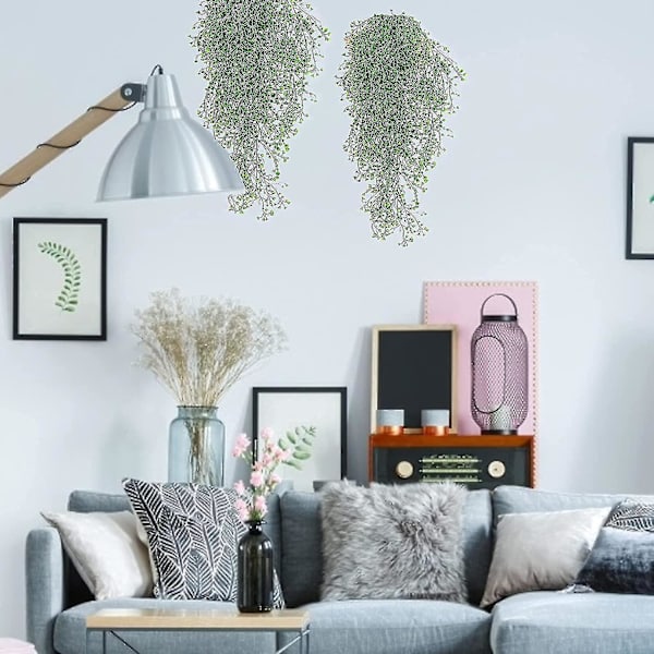 Hängande växter Konstgjorda växter Kompatibla med vägg Hem Rum Pack med 2 Fuchsia