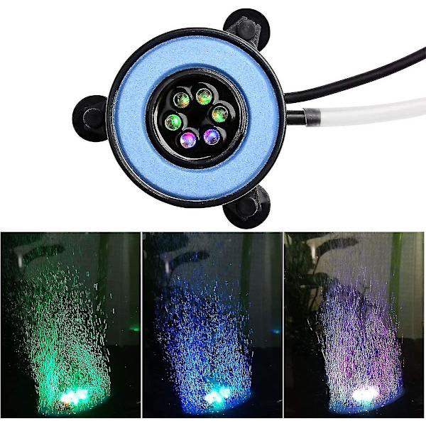 Dykkeakvarielampe med luftbobler, automatisk farveskift luftboblelampe, 6 LED-lys dekoration farvet lys med luftboble