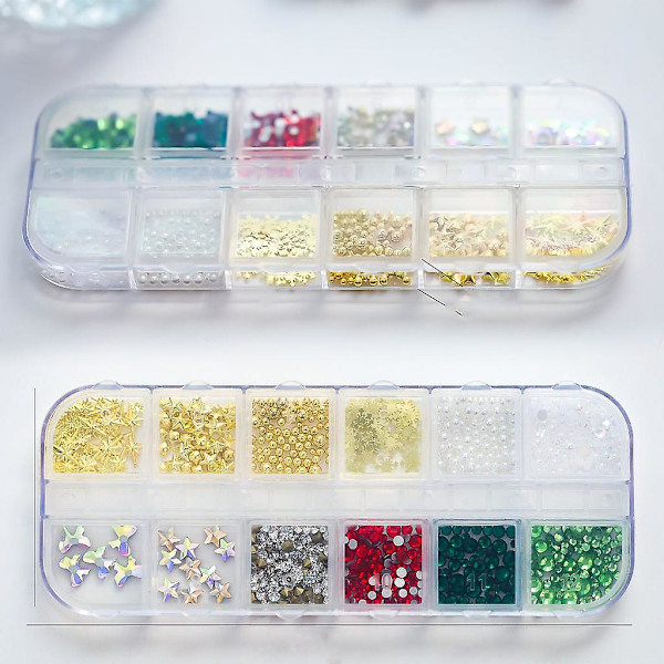 Nagelkonst Dekoration Kit, Jul Nagel Charms Shine Nagel Strass Kristaller