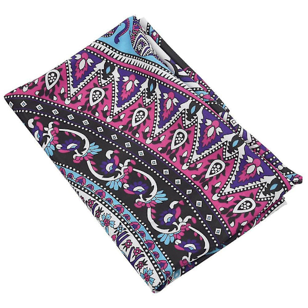 Pyöreä Mandala-kuvioinen boheemi seinävaate piknik-rantapyyhe peitto violetti elefantti Manda