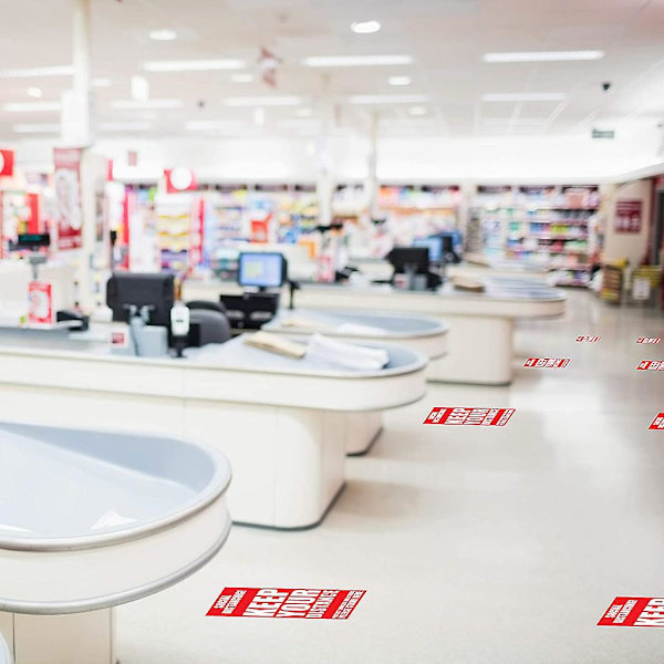 Sosialt distanseringsgulvmerke 11in Flyttbar gulvmerking Gulvdekal