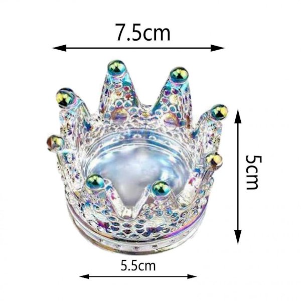 2x Crown Crystal Nail Art Dappen Dish Pen Holder Glas Dapping Skål Kopp För Flytande Akryl Pulver Diy Utrustning