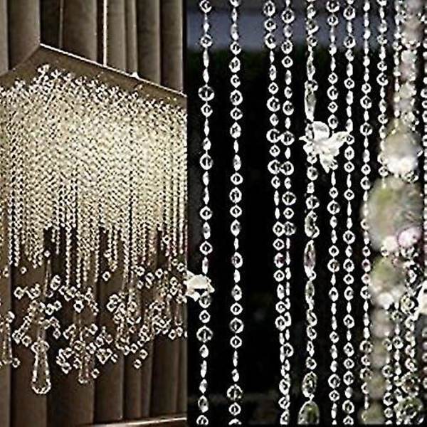 30m Bryllup Hjem Krystal Akryl Girlande Diamant Strand Perle Fest Gardiner Julefest Dekoration Diy