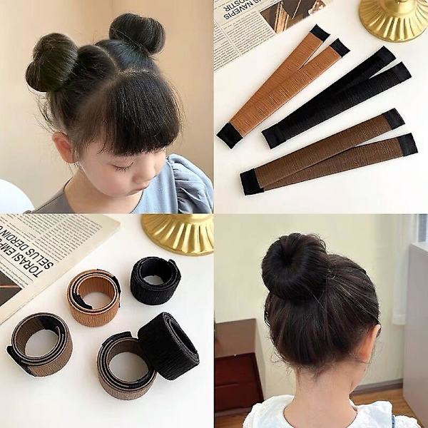 2 st Off White Hårstilverktyg Hårband Bun Maker Set Håraccessoar för Flickor Kvinnor