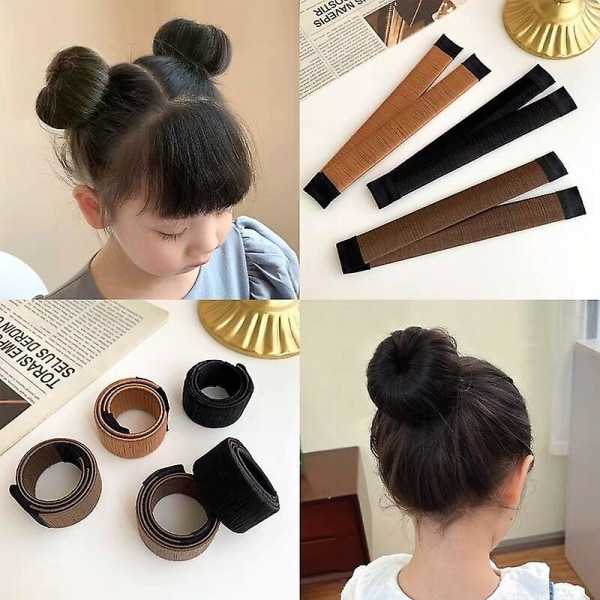 2 st Off White Hårstyling Verktyg Hårband Bun Maker Set Hårtillbehör för Flickor Kvinnor