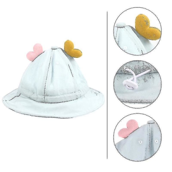 1 stk Bøttehette Solbeskyttelse Adorable Love Heart Unik Cap Hat For Kids Småbarn
