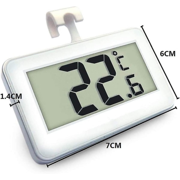 Kyltermometer Digital Vattentät Trådlös Kyl Frys Temperaturindikator Från Med Hacke Och Stor Lcd-skärm För Inomhus/utomhus