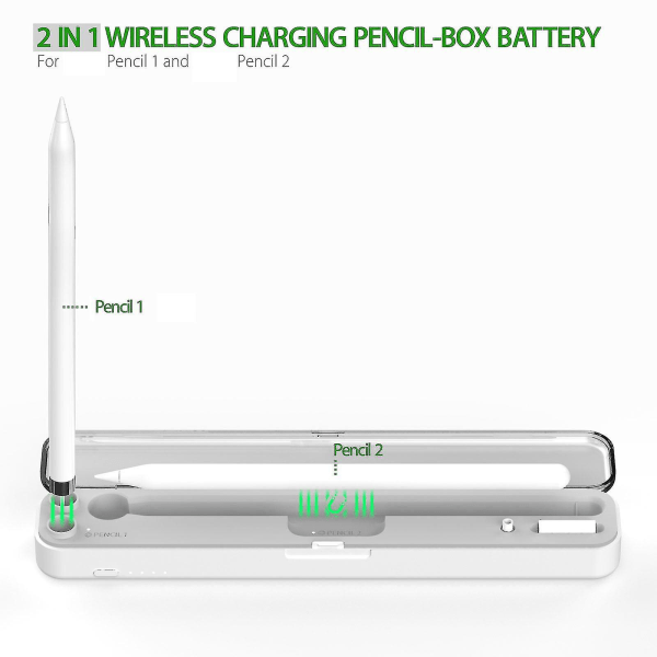 Til Apple Pencil 1. og 2. generation Kabelforbundet + Magnetisk Trådløs Opladning Til Etui Bærbar