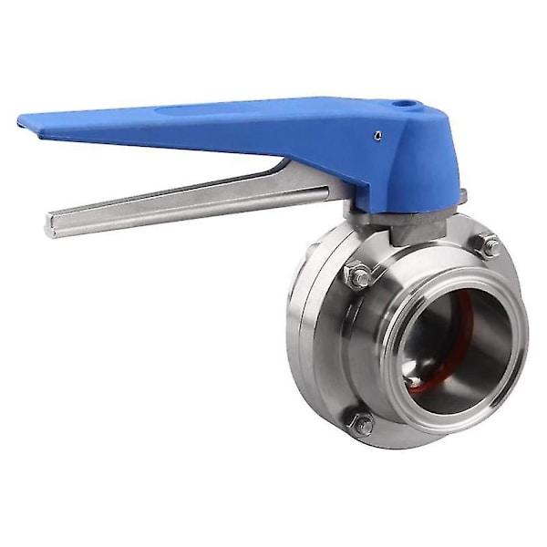 Fjärilsventil med blå avtryckarhandtag i rostfritt stål 304 Tri-clamp (2 tum Tri-clamp fjärilsventil