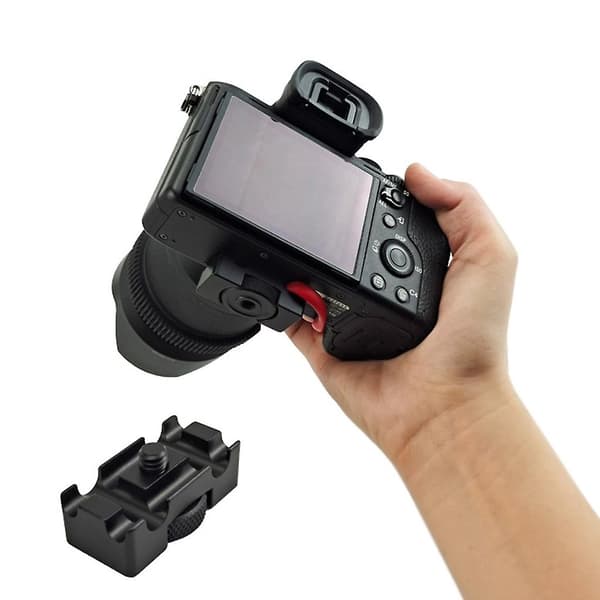 Mini Tether-kabelklemme Dslr-kamera Hurtigutløserplate Tethering-kabel