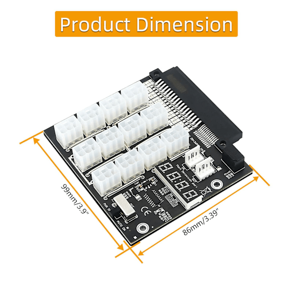 Eth Btc Mining Gpu 1100w/750w/ 1750w/2000w/2400w Psu Breakout Board 12 X 6pin