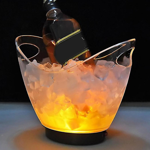 Lysende Plastik Is Spand Transparent Farverig Led Is Spand Is Spand Til Bar Og Restaurant