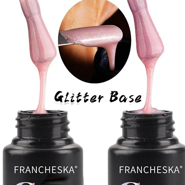 Francheska 30ml Base Gel 2 i 1 Glitter Camouflage Base Gel Neglelak Base Coat UV Gel Negle