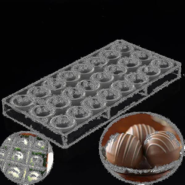 2 stk. Polycarbonat Chokoladeform Slikfremstillingsforme, Chokoladeformet Bakke Til Gelé, Trøffel, Slik