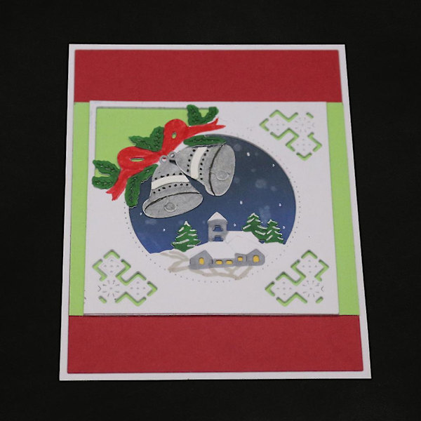 Juleklokke Metal Skæredør Skabelon Diy Scrapbooking Album Stempel Papir Bil