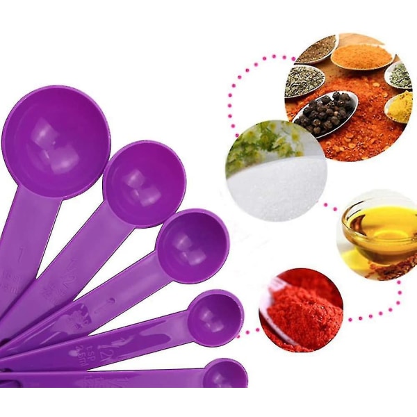 Färgglada Mätkoppar Mätmått Kökskoppar Plast Mätkoppssats För Att Mäta Torra Ingredienser Pulver Och Vätskor, Perfekt För Bakning Och
