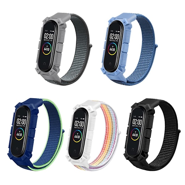 Nylonreim med skall for Xiaomi Mi Band 6/5/4/3 - Sportsreim for Xiaomi Band