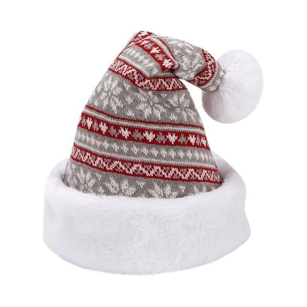 Julhatt med snöflinga och älg - Stickad, tjock, sammet, vuxen, julhatt