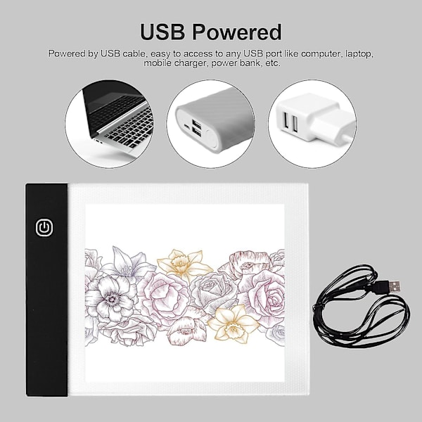 Bærbar Flip Book Kit Med Lyspute Tavle Led Lysboks 3 Nivå Lysstyrkekontroll 300 Ark Flipbook Papir Med Bindeskruer For Tracing Og Dr