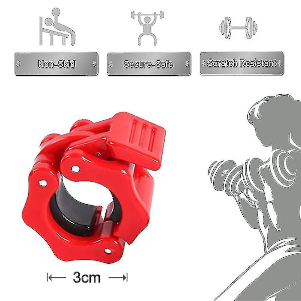 2 stk. Gym Barbell Klemmer Hurtigudløsning Barbell Krave Clips