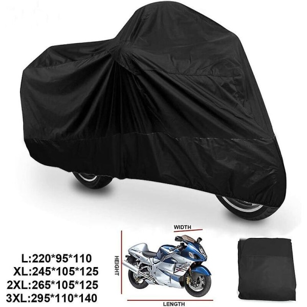 Motorcykel presenning Xl utomhus inomhus vattentät motorcykelöverdrag skoter motorcykelöverdrag UV-skydd dammtät utomhus för motorcykel storlek. Xl