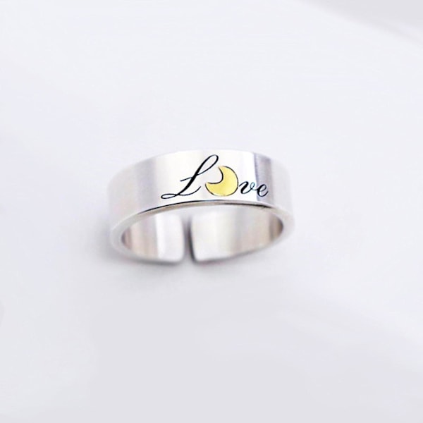 2x För Sol Måne Matchande Ringar För Par Förlovning Bröllop Ring Band Set