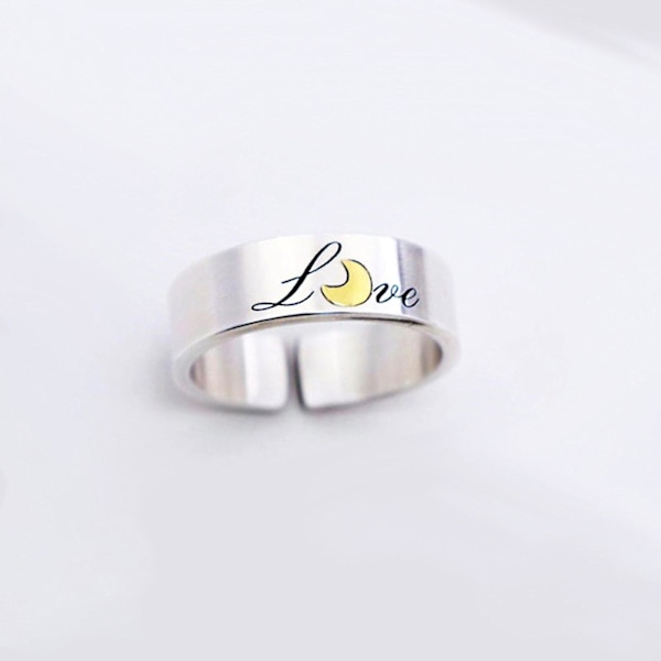 2x Til Sol Måne Matchende Ringe Til Par Forlovelse Bryllup Ring Bånd Sæt