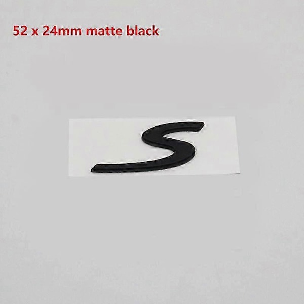 Cayenne-autotarra S-kirjaimellä, takaluukun tarra, nimikilpi, merkki 52 x 24 matte black