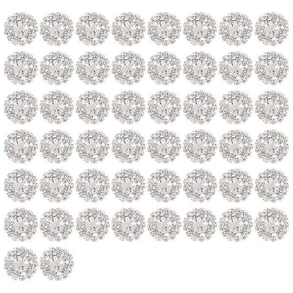 50 stk Rhinestone Pynt Flatback Smykker Blomst Krystal Knapper Tilbehør Til Diy Brude Bouquet