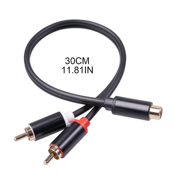 27cm 1 Rca Hunkon Til 2 Rca Hankon Splitter Kabel Udskiftning Til Bilsystem