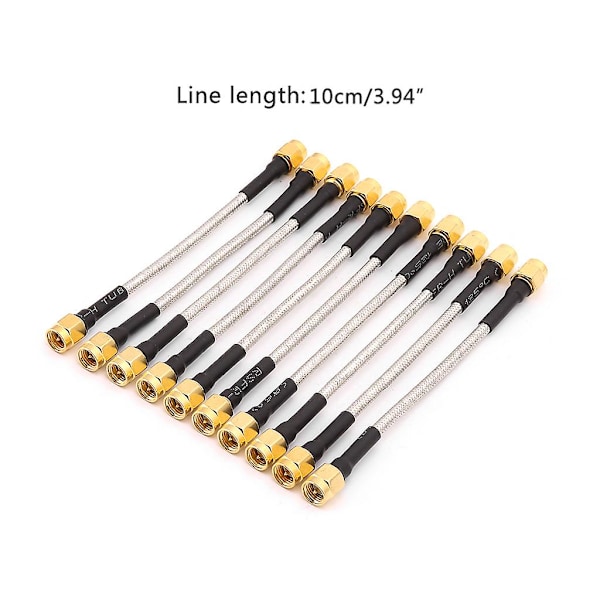 10 stk Sma hann til Sma hann Rg402 Pigtail-kabel 10 cm halv-stiv kontakt koaksial