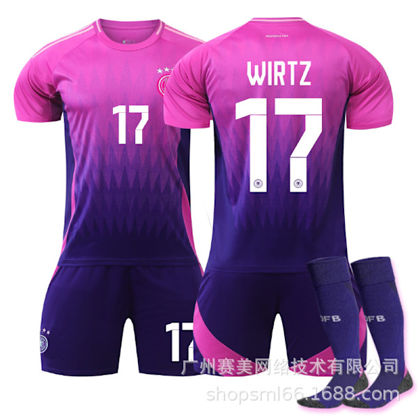 Euro 2024 Germany away No. 17 WIRTZ children's football kit set