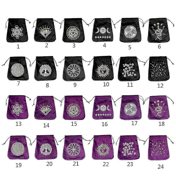 Tarot Rune Taske, trykt pung snøre, tarot taske, terning taske, kort taske, smykke taske gratis fragt