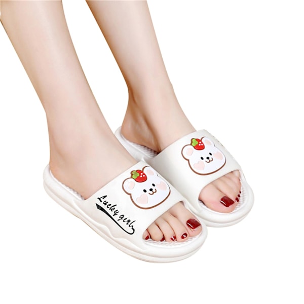 Anti-lugt kvindeslippers lette dameslippers egnet til camping indendørs gang white 39