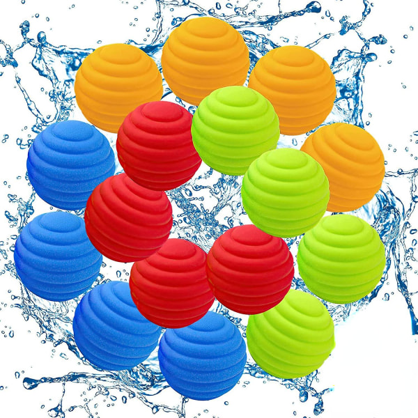 16 kpl uudelleenkäytettävät vesipallot, nopeasti täytettävät itsetiivistyvät silikonivesipallot uima-allaslelut lapsille aikuisille kesälelut