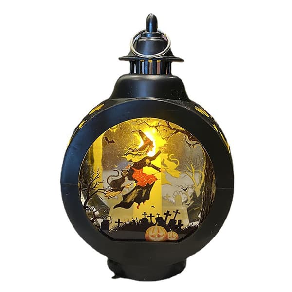 Halloween Dekorative Pejs Lamper Transparent Vindlampe Bærbare Lanterner pumpkin
