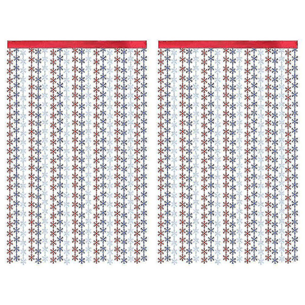 Snøfnugg folie frynser gardiner - 2 stk 1x2m Sparkle Metallic gardiner