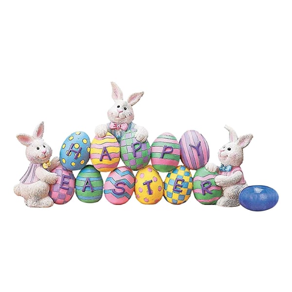 Ny påskehare kanin og egg fargerike bordplate dekorasjon harpiks ornamenter