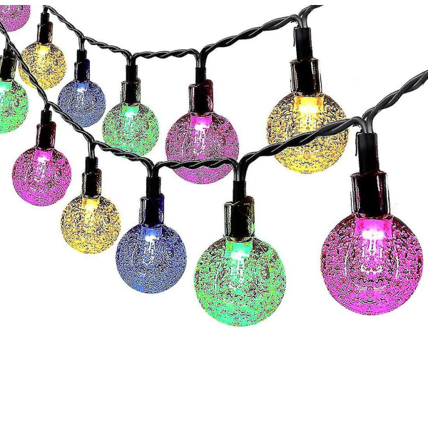 50 Led Solar Fairy Lights Utendørs, 7m Fargerike Utendørs Crystal Ball Fairy Lights, Vanntett Fargeskiftende Fairy Lights Belysning for hagetrær Pat