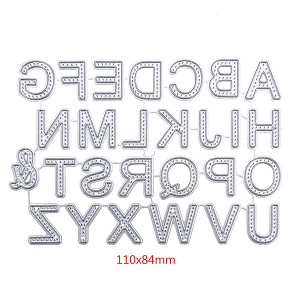 Metallskärningsformar Alfabetet Stencil Diy Scrapbooking Prägling Papperskort Dekor