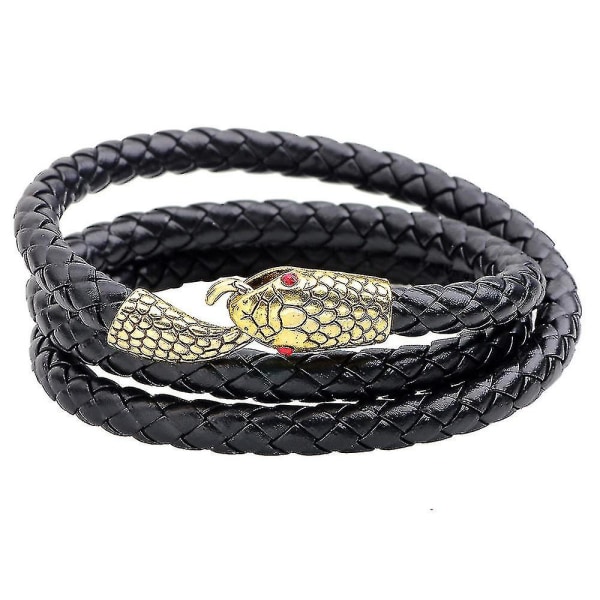 Trendy flerlags slangeform armbånd Gull skinnarmbånd for menn