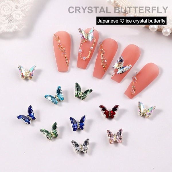 10 stk neglekunstdekor skinnende tredimensjonal glans ikke-bleknende DIY Faux Crystal Manicure Craft B