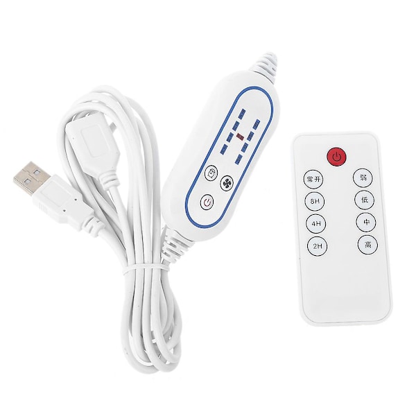 4-trinns justerbar fjernkontroll for USB-vifte LED-lys Universal fjernkontroll 1 stk